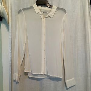 White sheer reformation blouse
